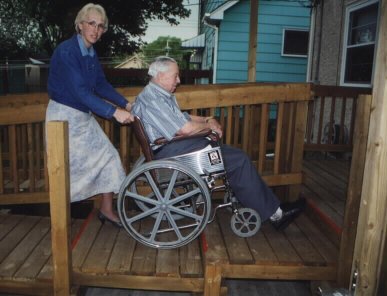 Helping wheelchair users up and down steps is done with little effort.