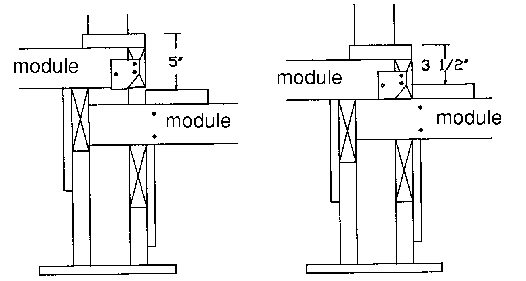 [sketch of side view of two tread modules attachments]
