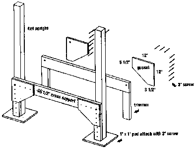 [exploded view of shorter stair support]