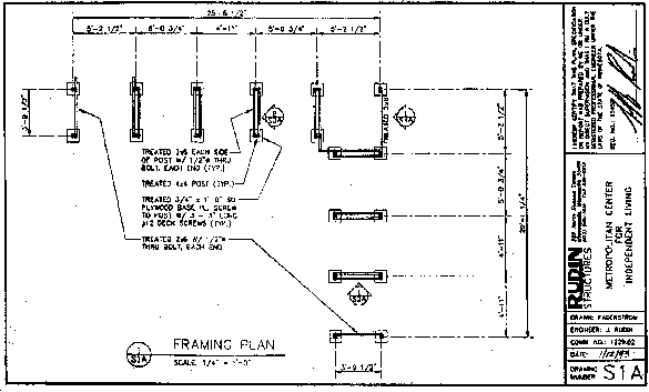 [engineering drawing of support framing plan]