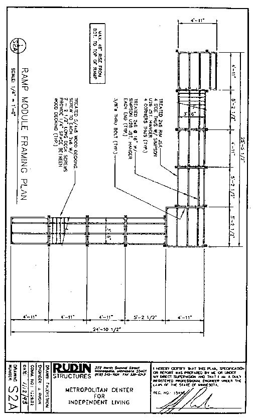 [engineering drawing of support framing plan]