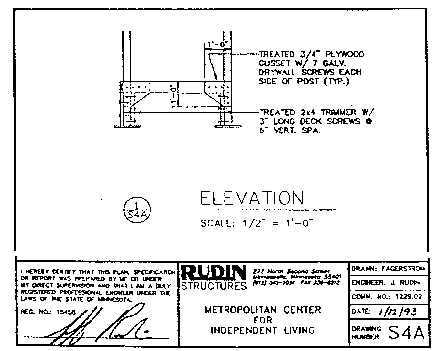 [engineering drawing of support framing plan]