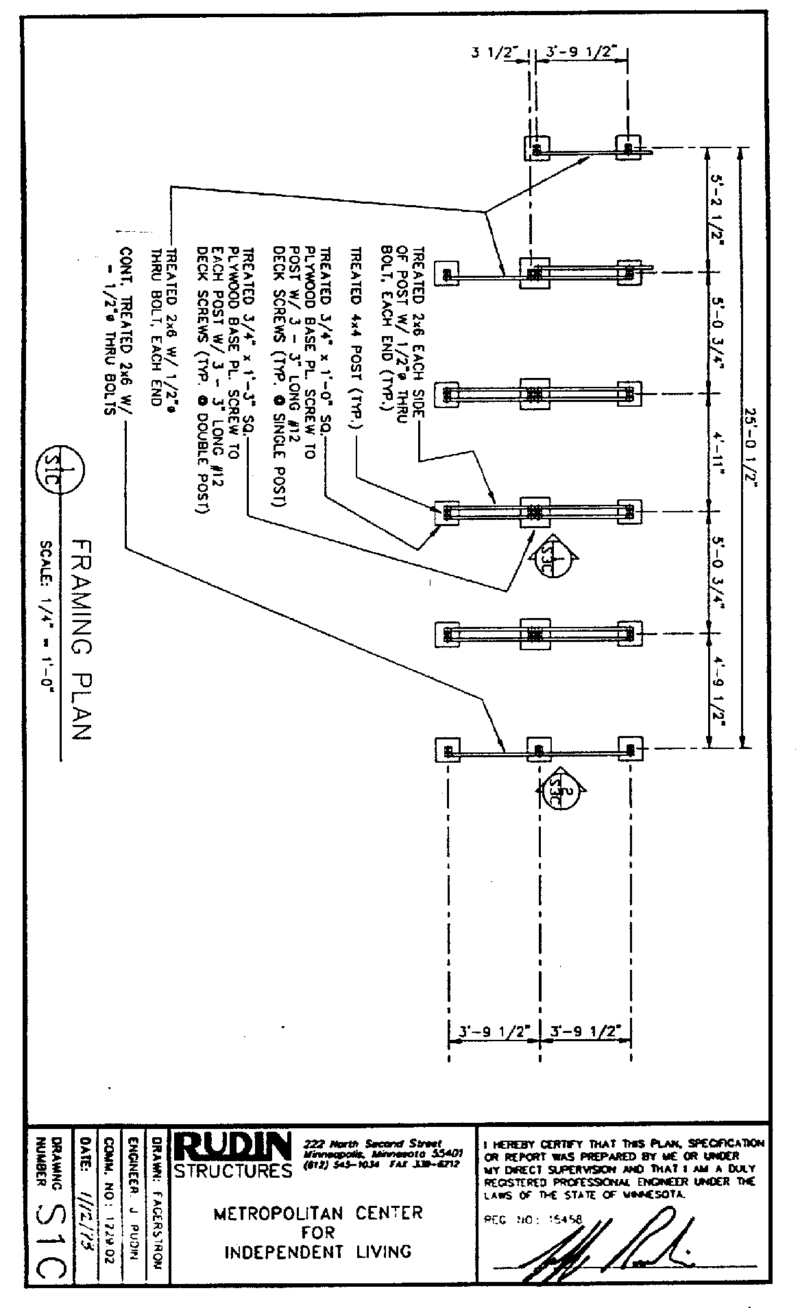 [large engineering drawing of framing plan]