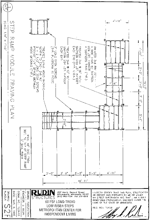 [engineering drawing of step framing plan]